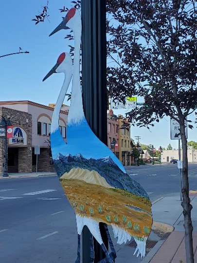 Wiish bir ah oo lagu rinjiyeeyay boosteejada laambada ee Monte Vista, Colorado